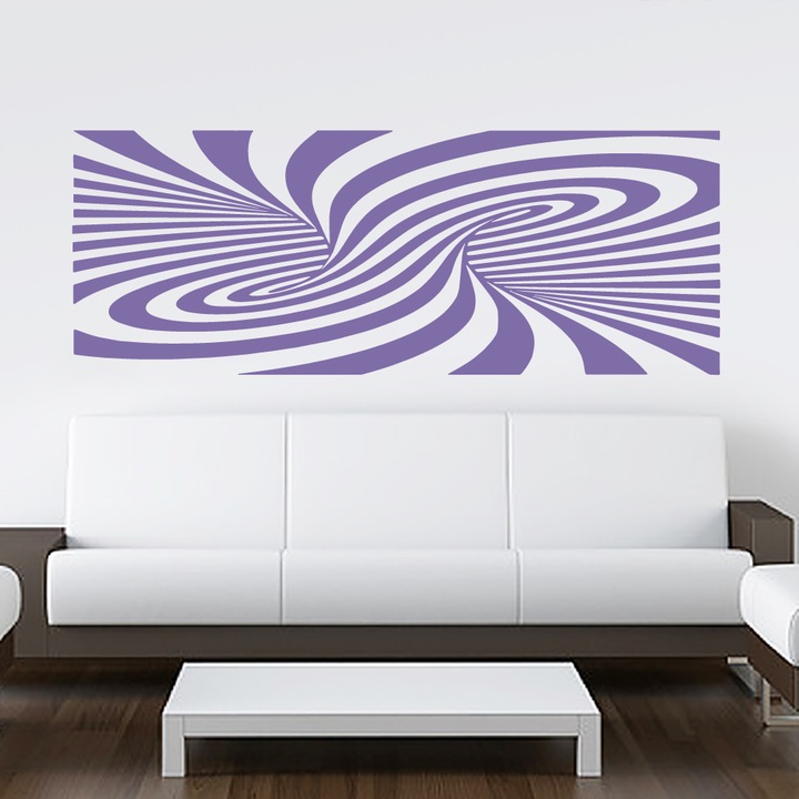 HomeTATTOO - Csavart csíkok 3D Falmatrica, faltetoválás 160x60cm Levendula