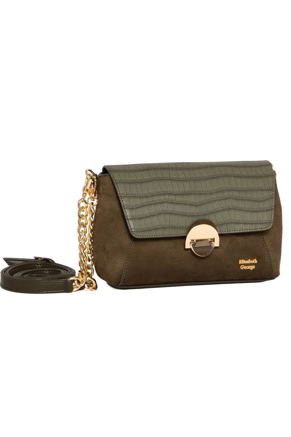 Geanta Elizabeth George, Rachel Series, 22x6x13.5 cm, Khaki/Maro