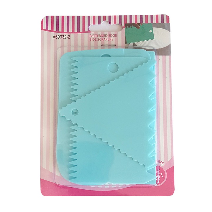 Set spatule de cofetarie pentru decorare si netezire prajituri, Albastru, 4 bucati