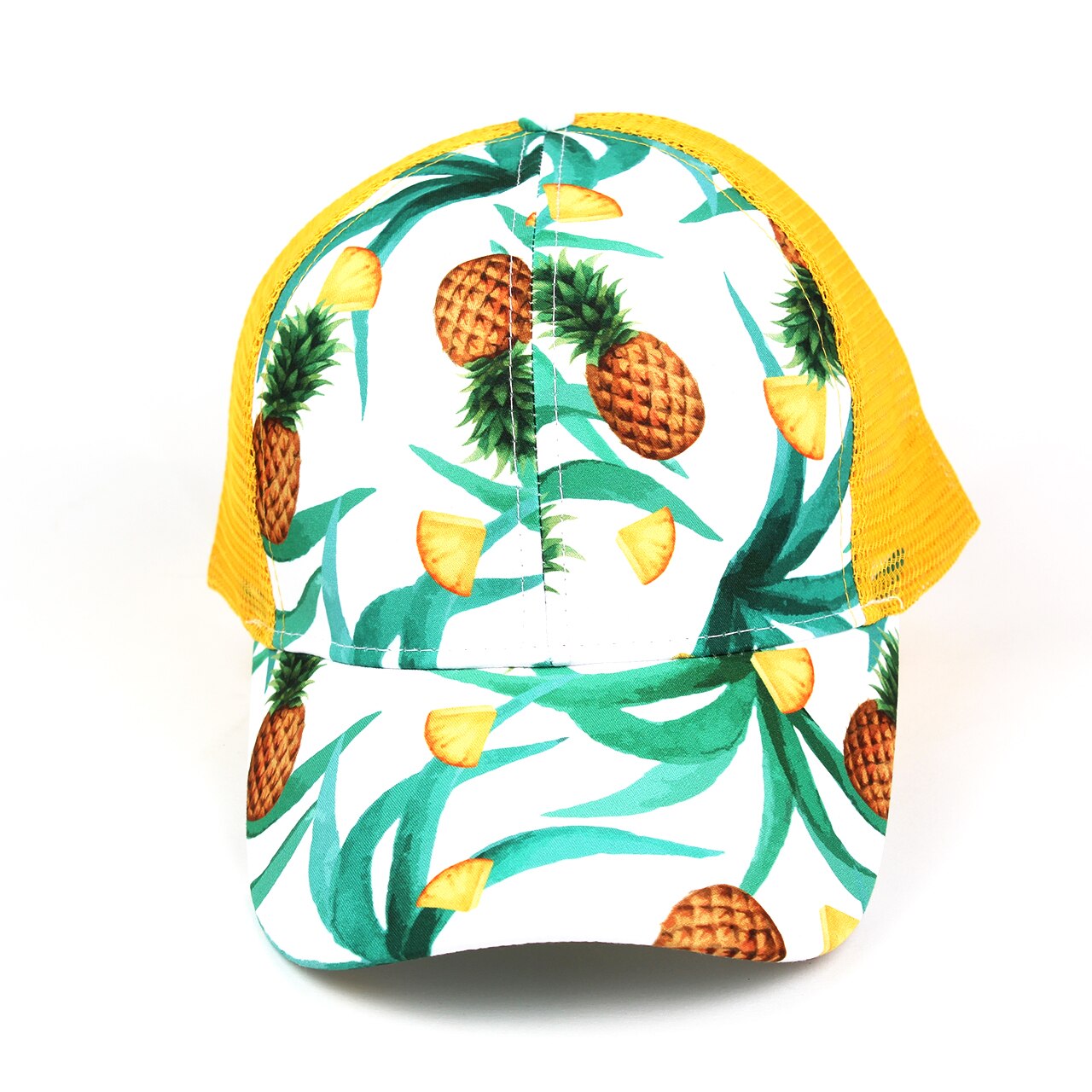 Sapca dama, galbena cu imprimeu cu ananas, 57 cm reglabila