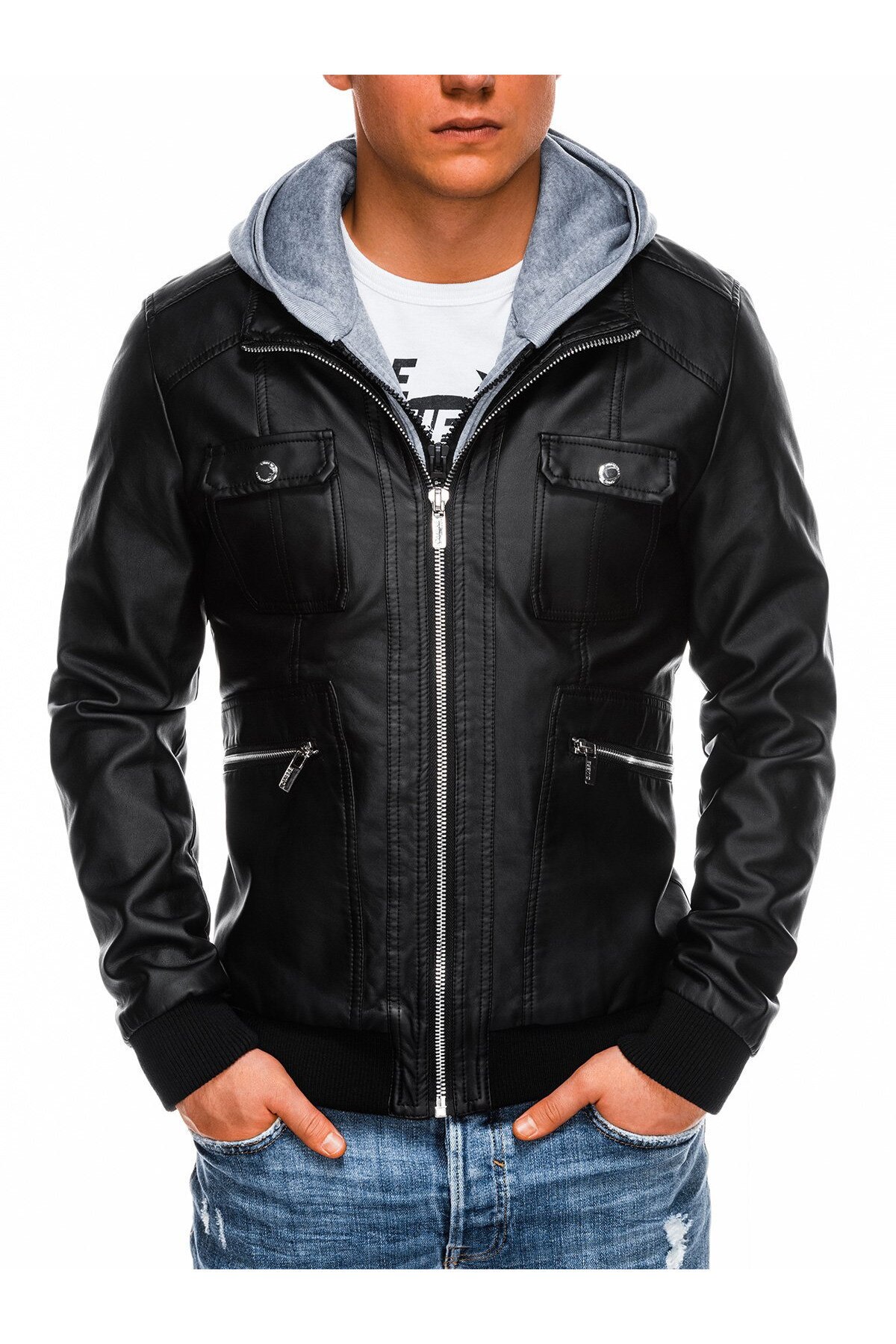 Geaca premium barbati C415 - negru, Negru