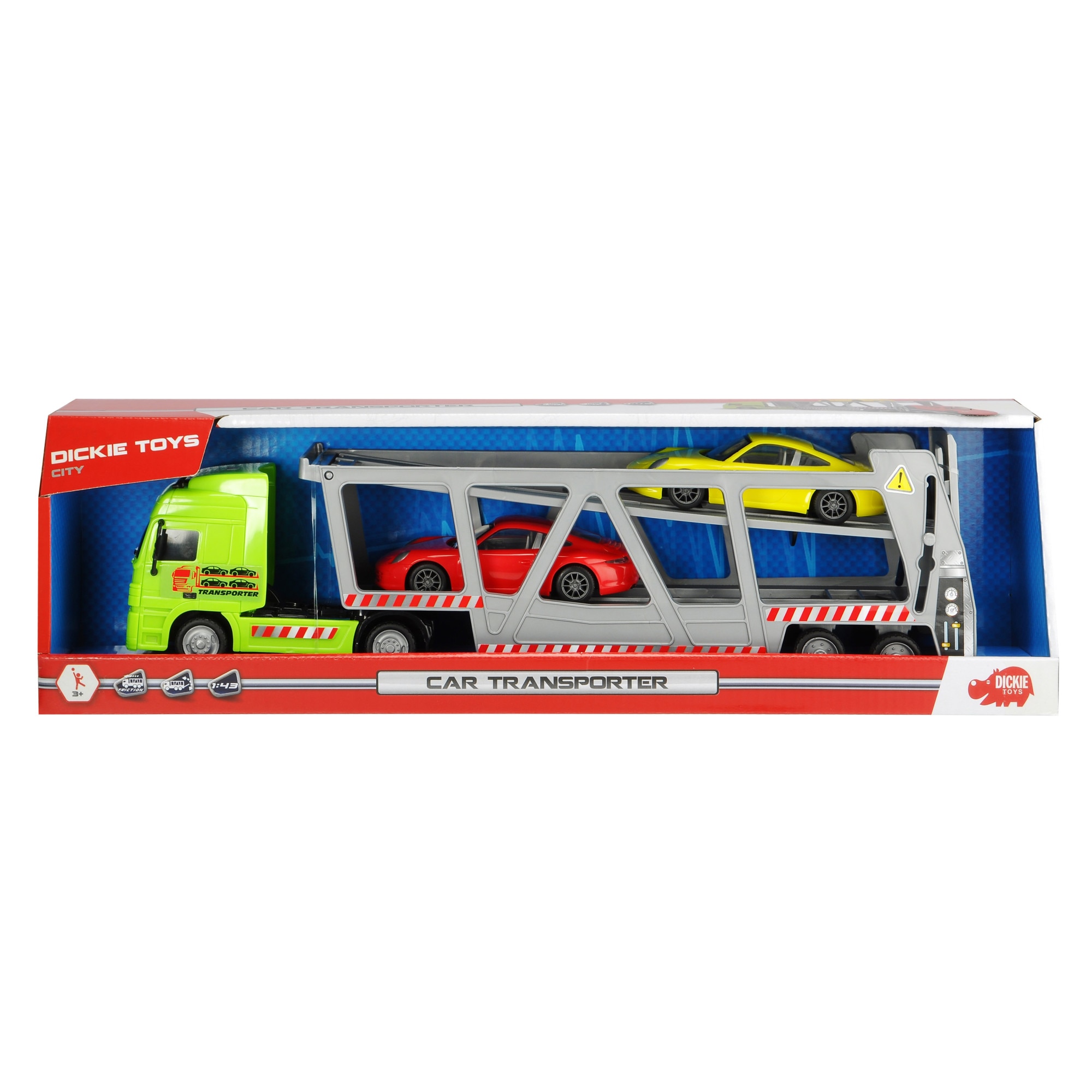 Set camion de transport Dickie Toys, Car Transporter, 1:43