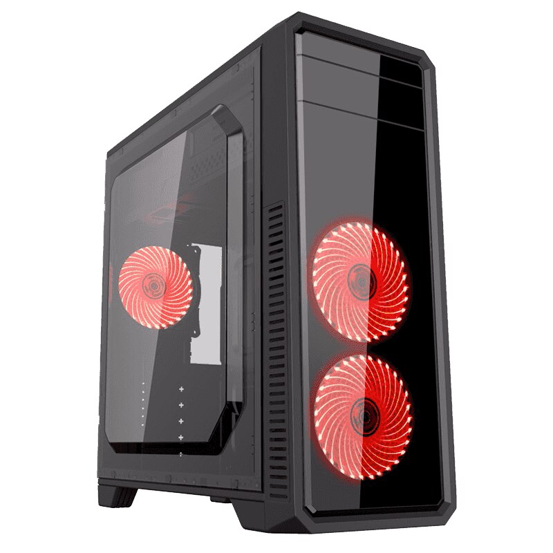 Carcasa Gamemax G561F Red, Middle Tower, fara sursa, ATX, Black