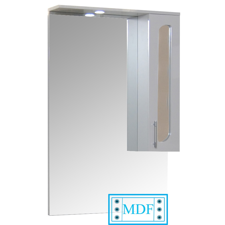 Oglinda cu dulap si iluminare led, Badenmob, seria 010, 65x101x14cm, alb