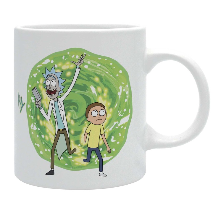 RICK AND MORTY - bögre - 320 ml - "Portál" - subli x2