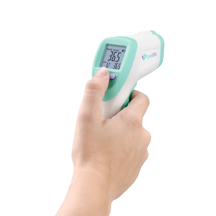 Termometru fără contact TRUELIFE Care Q7, măsurare frunte, afisaj LCD, memorie 32 măsurări