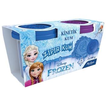 Set Nisip kinetic, Frozen Elsa si Olaf, Disney, 2x200 g, mov si albastru, 2 forme Elsa si Olaf, + 3 ani Set Nisip kinetic, Frozen Elsa si Olaf, Disney, 2x200 g, mov si albastru, 2 forme Elsa si Olaf, + 3 ani
