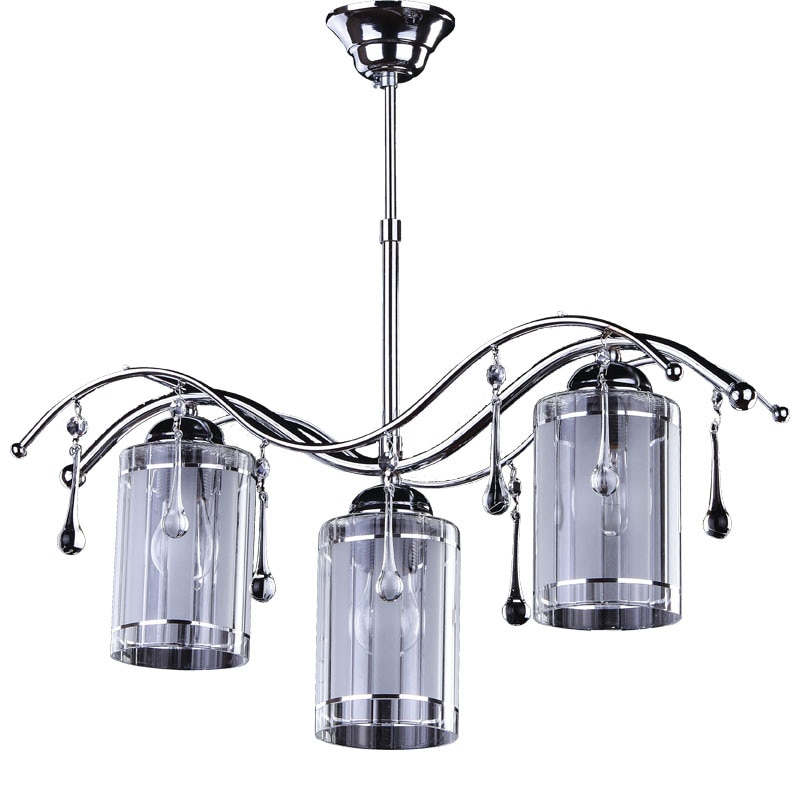 Lustra BUSSY LIGHTING 4115 Gondol cu 3 brate, Diametru 15x58cm, H=50cm, 3xE27, metal finisaj crom / sticla, cristal
