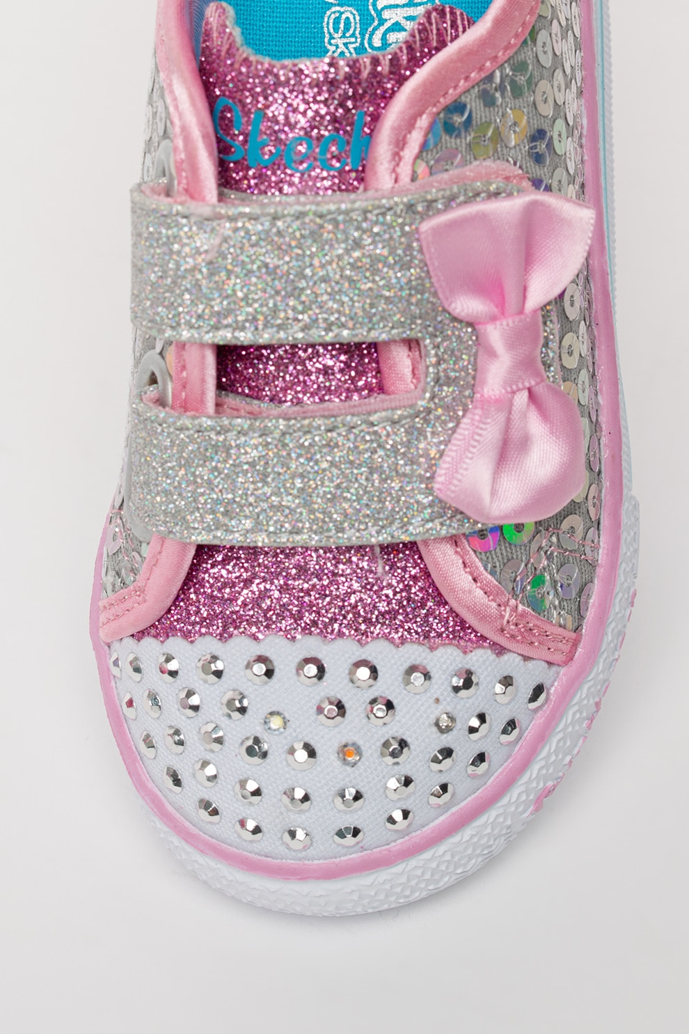 Skechers, Tenisi cu paiete Shuffle Lite Mini Mermaid, Roz