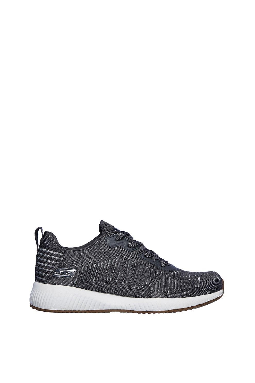 Skechers, Pantofi sport din material textil Bobs Squad - Glam League, Gri antracit, 35.5