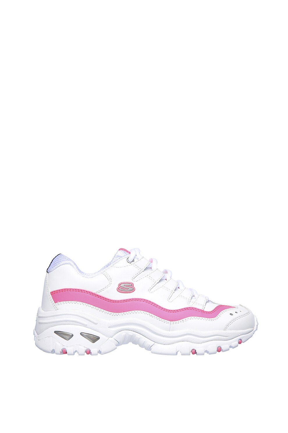 Skechers, Pantofi sport din piele si piele ecologica cu insertii contrastante Energy-Over Joy