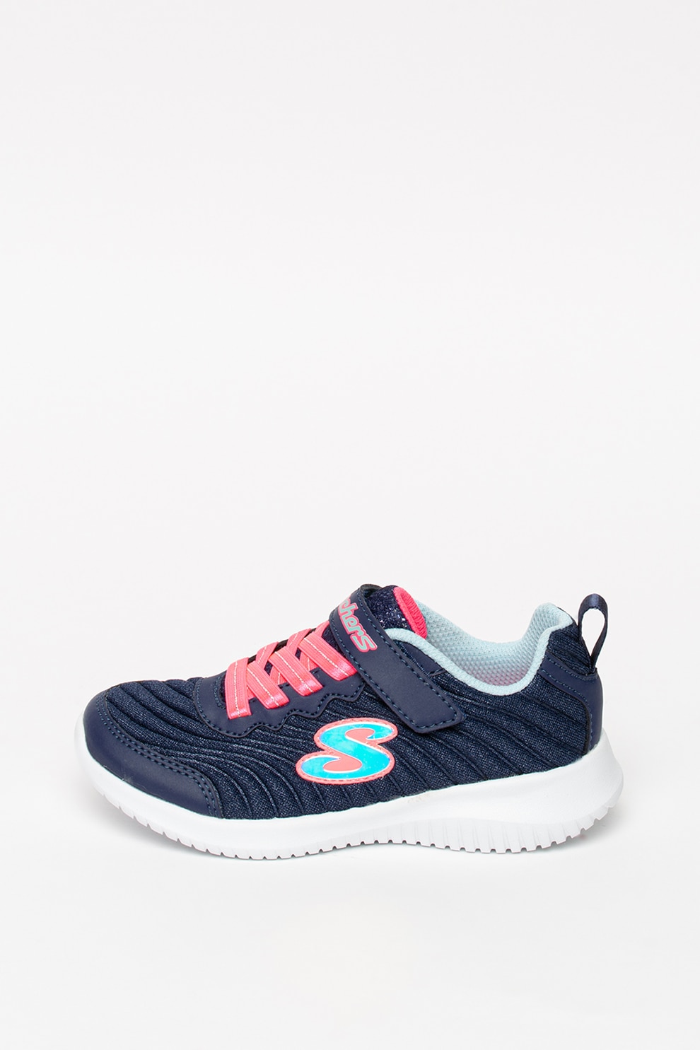 Skechers, Pantofi sport de plasa Ultra Flex-In Motion, Bleumarin/Roz aprins, 33.5 EU