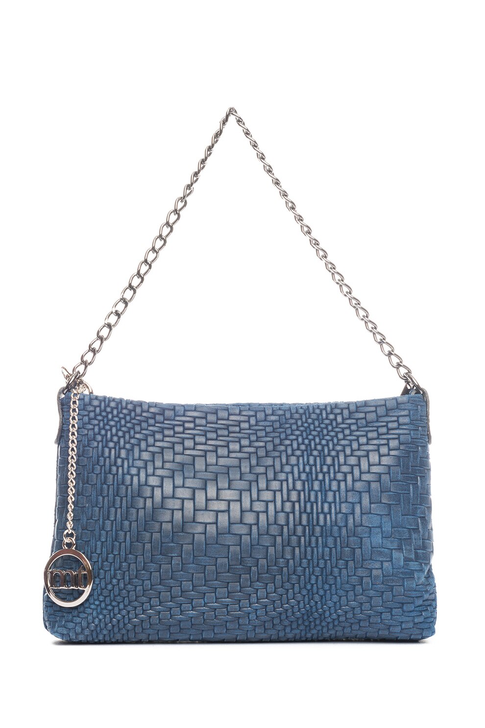Mia Tomazzi, Geanta crossbody din piele cu model impletit Lunigiana, Albastru