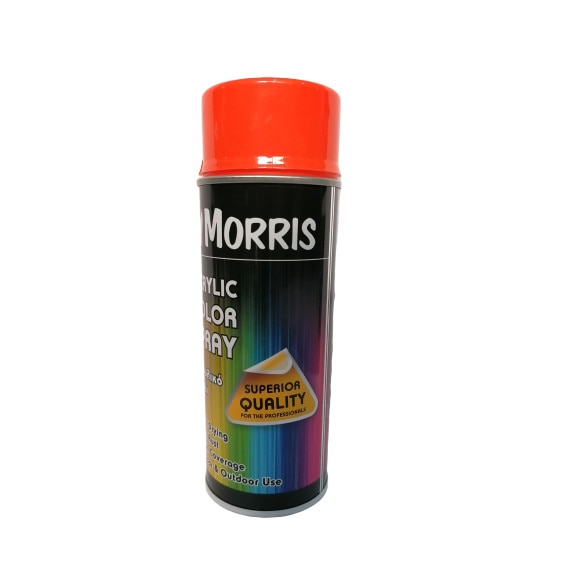 Spray Color Acrilic, portocaliu lucios, RAL 2004, 400 ml, Morris, pentru suprafete din lemn, metal, aluminiu, sticla, piatra si diferite mase plastice