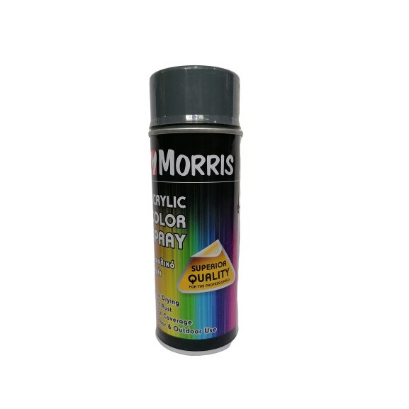Spray Color Acrilic gri metal lucios, RAL 7011, 400 ml, Morris, pentru suprafete din lemn, metal, aluminiu, sticla, piatra si diferite mase plastice