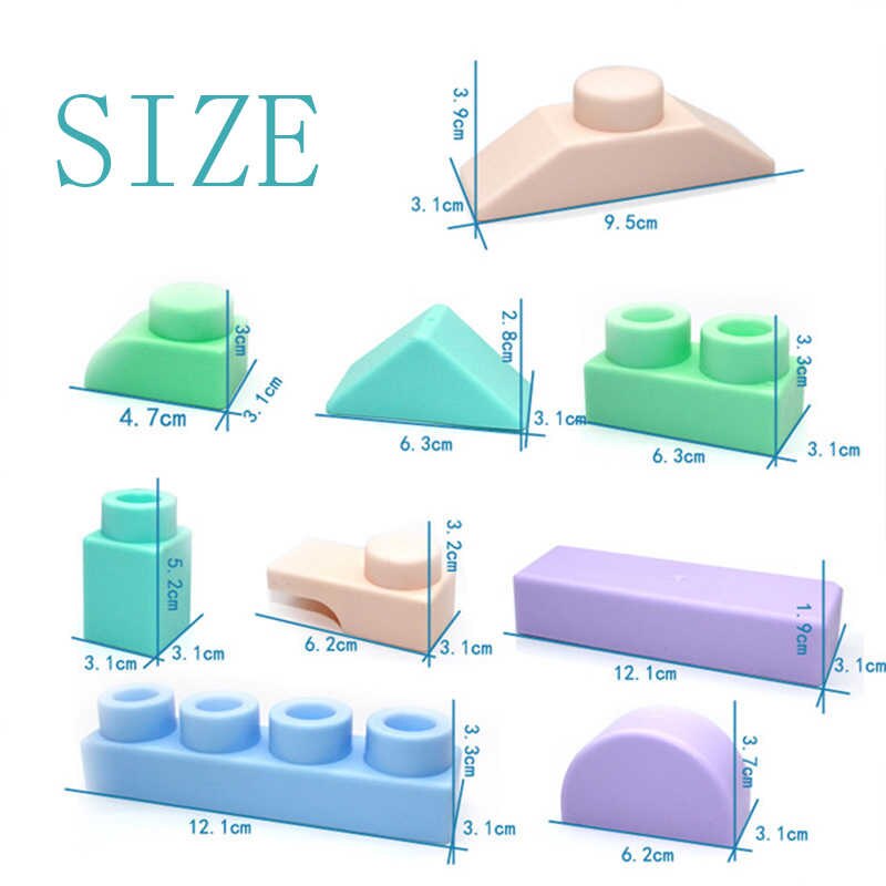 Set joc educativ 25 cuburi de construit din cauciuc siliconat ...