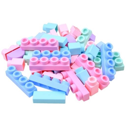 Joc educativ, Set 25 cuburi de construit din silicon multicolor ...
