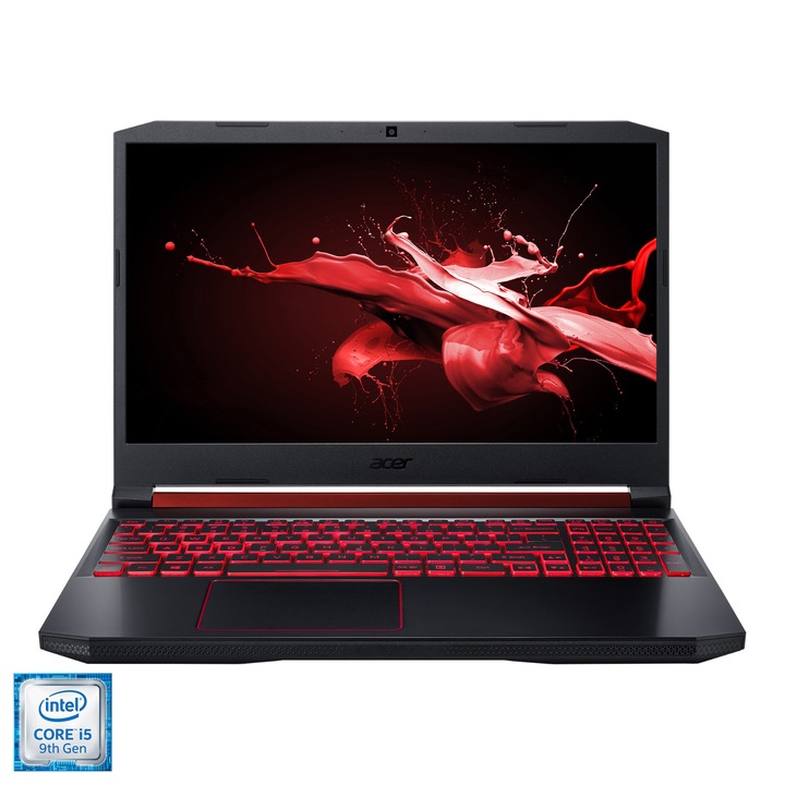 Laptop Gaming Acer Nitro 5 AN515-54 cu procesor Intel® Core™ i5-9300H pana la 4.10 GHz, 15.6" Full HD, 8GB, 256GB SSD, NVIDIA GeForce GTX 1650 4GB, No OS, Black