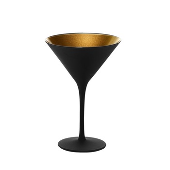 Set 6 Pahare Martini Stolzle Elements 240 ml, negru (mat) auriu Set 6 Pahare Martini Stolzle Elements 240 ml, negru (mat) auriu
