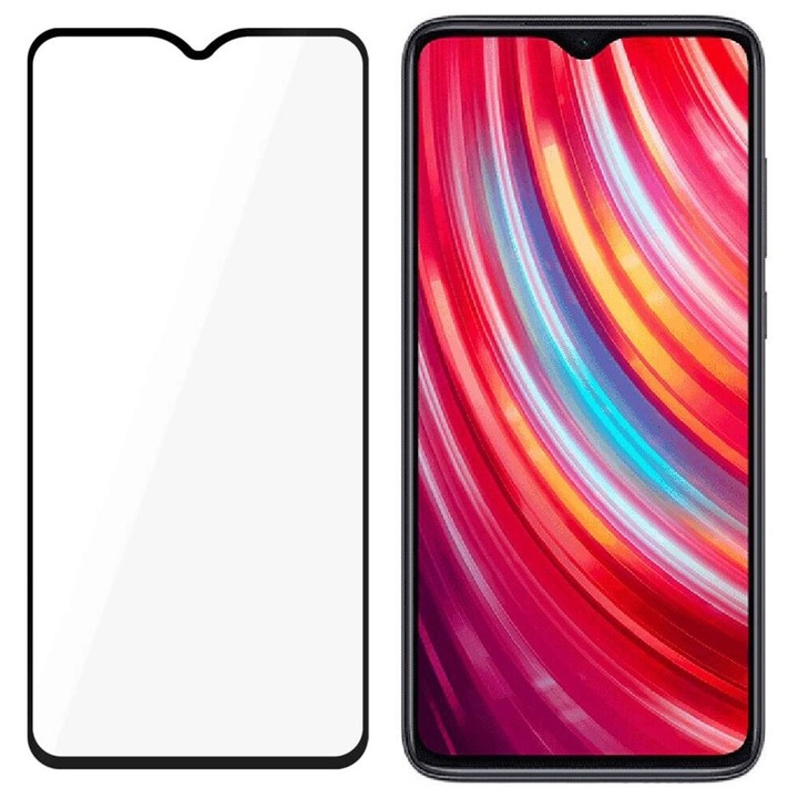 Folie Sticla MyScreen Diamond Edge, pentru Xiaomi Redmi Note 8 Pro, 3D, Full Glue, Full Cover (Acopera tot Ecranul), Negru