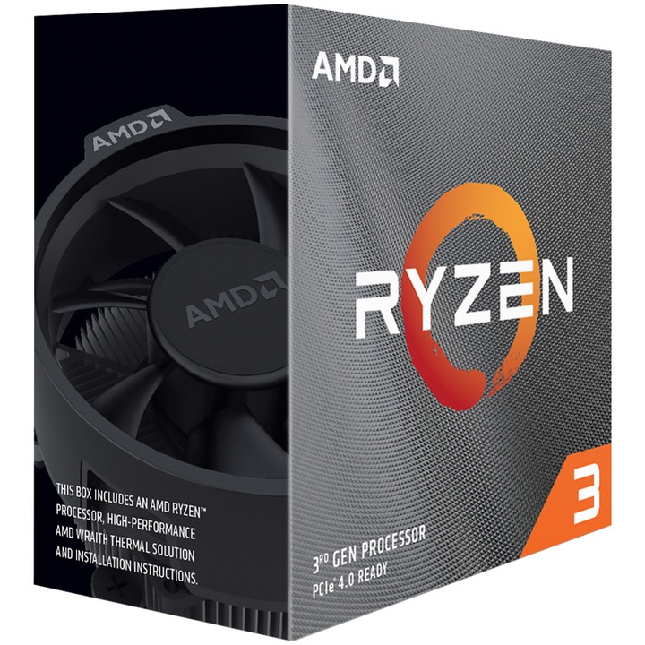 AMD Ryzen™ 3 3100 Processzor, 3.9 GHz, 18MB, Socket AM4, Wraith Stealth cooler