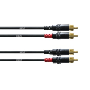 Cablu Audio, Cordial, Negru, RCA tata - RCA tata, 6 metri Cablu Audio, Cordial, Negru, RCA tata - RCA tata, 6 metri