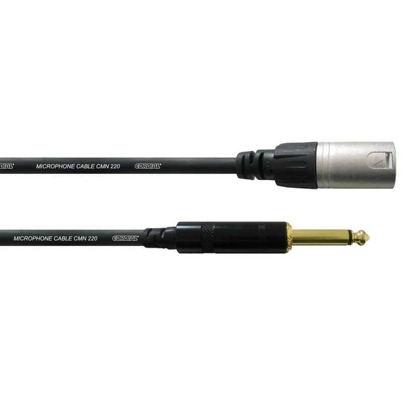 Cablu Audio Profesional, Cordial, Negru, XLR tata - jack 6.3 mm, 5metri