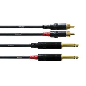 Cablu Audio Profesional, Cordial, Negru, jack 6.3 mm - RCA tata , 6 metri Cablu Audio Profesional, Cordial, Negru, jack 6.3 mm - RCA tata , 6 metri