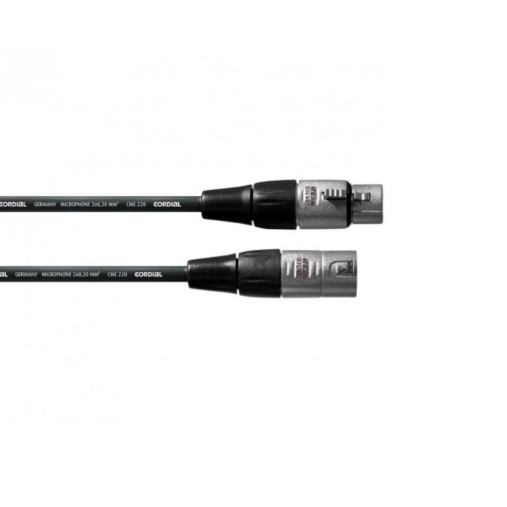 Mikrofon kábel, Cordial, Fekete, XLR anya-apa, 10 méter, V2