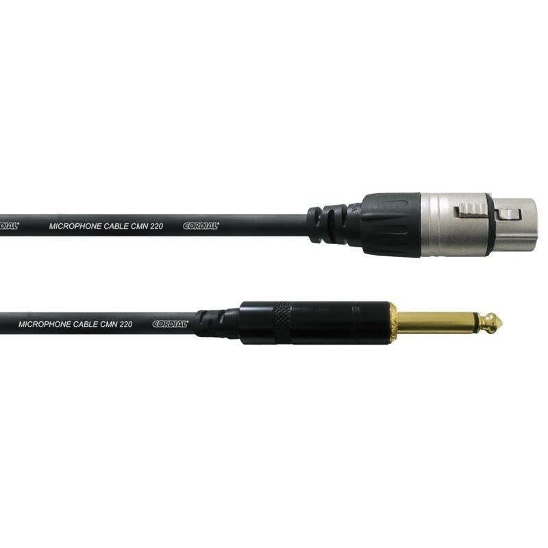 Cablu Microfon, Cordial, Negru, XLR mama - jack 6.3 mm, 10 metri