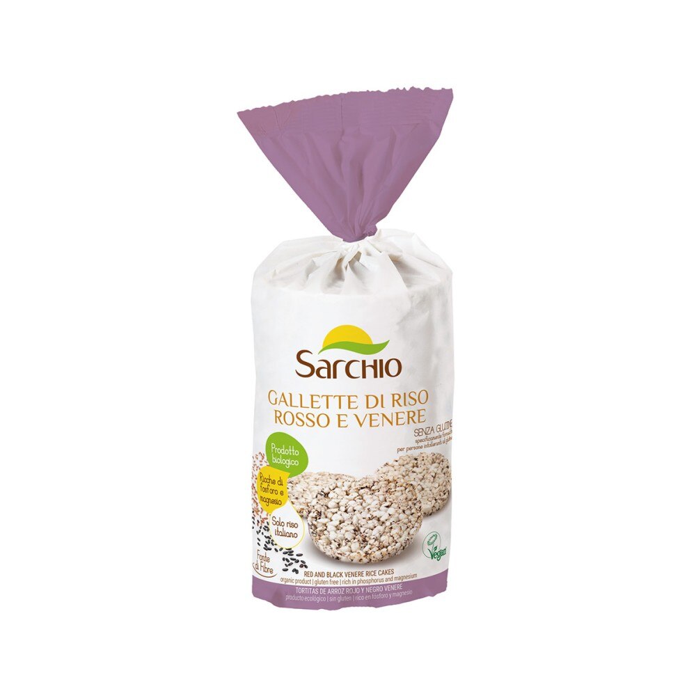 Rondele de orez rosu si negru Sarchio, fara gluten, Bio 100 g