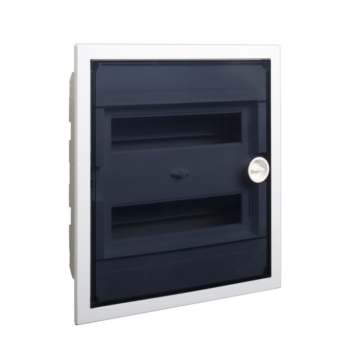 Cofret de distributie din plastic, Usa Plata Trasparenta, Montare Incastrata , IP40, 2 Randuri, 2X12 Module