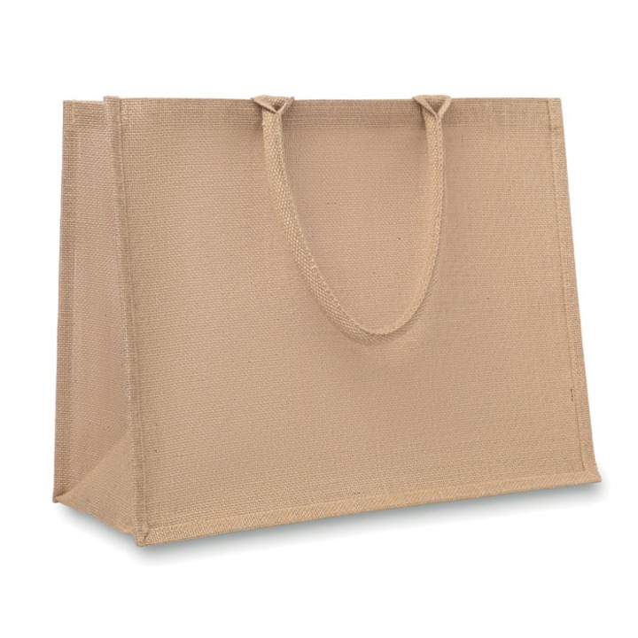 Sacosa de cumparaturi cu manere scurte Blent, 40X17X32,5xm, Bej, Iuta