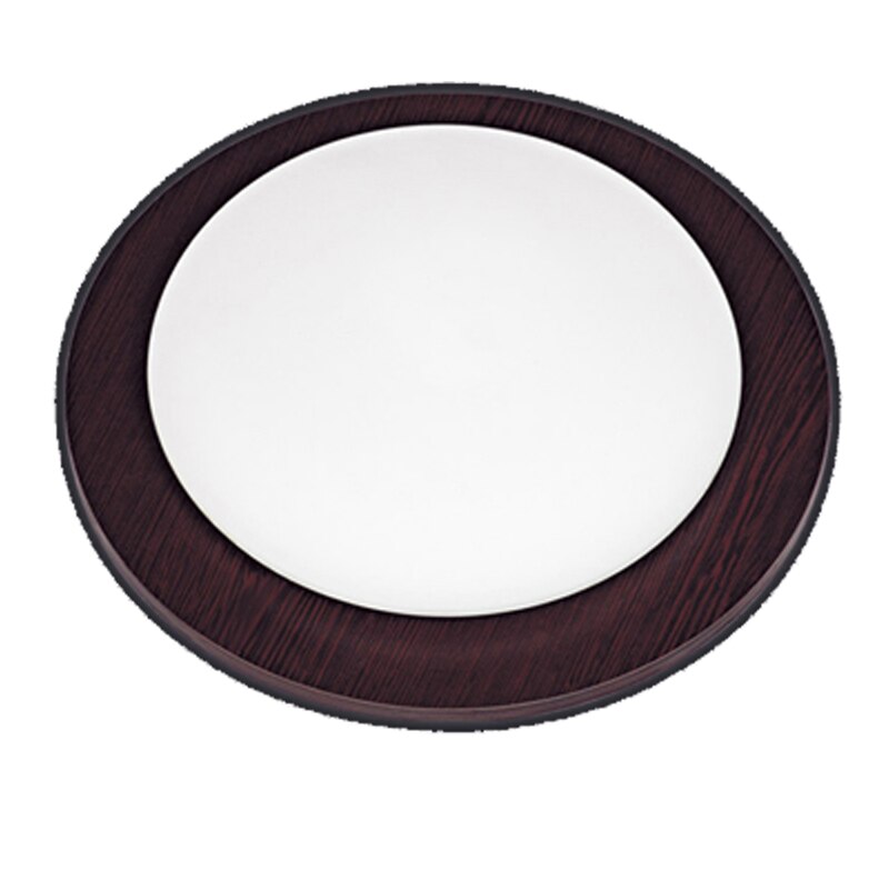 Plafoniera BUSSY LIGHTING 5086 -2 Luksor, Diametru 35cm, Lemn venge, 2xE27 / sticla alb