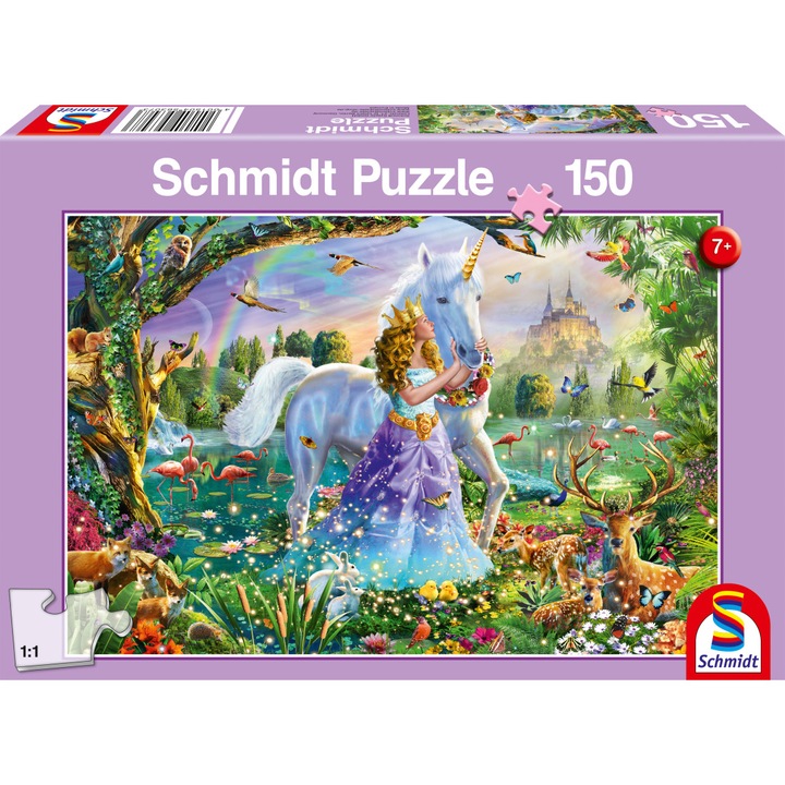 Puzzle Schmidt - Princess with unicorn and castle, 150 piese