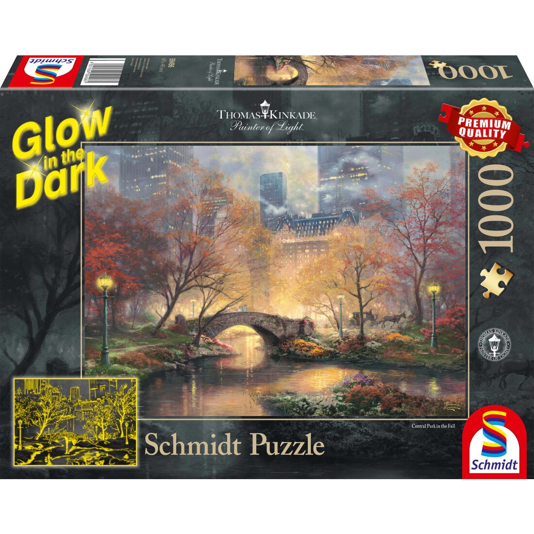 Puzzle Schmidt Fosforescent Toamna in Central Park, 1000 de piese