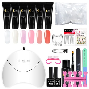 Kit unghii false cu polygel uv, Coscelia, lampa uv Kit unghii false cu polygel uv, Coscelia, lampa uv