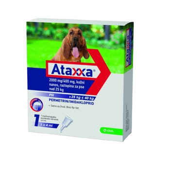 Pipeta antiparazitara caini Ataxxa 24-40 kg 1x 4ml Pipeta antiparazitara caini Ataxxa 24-40 kg 1x 4ml