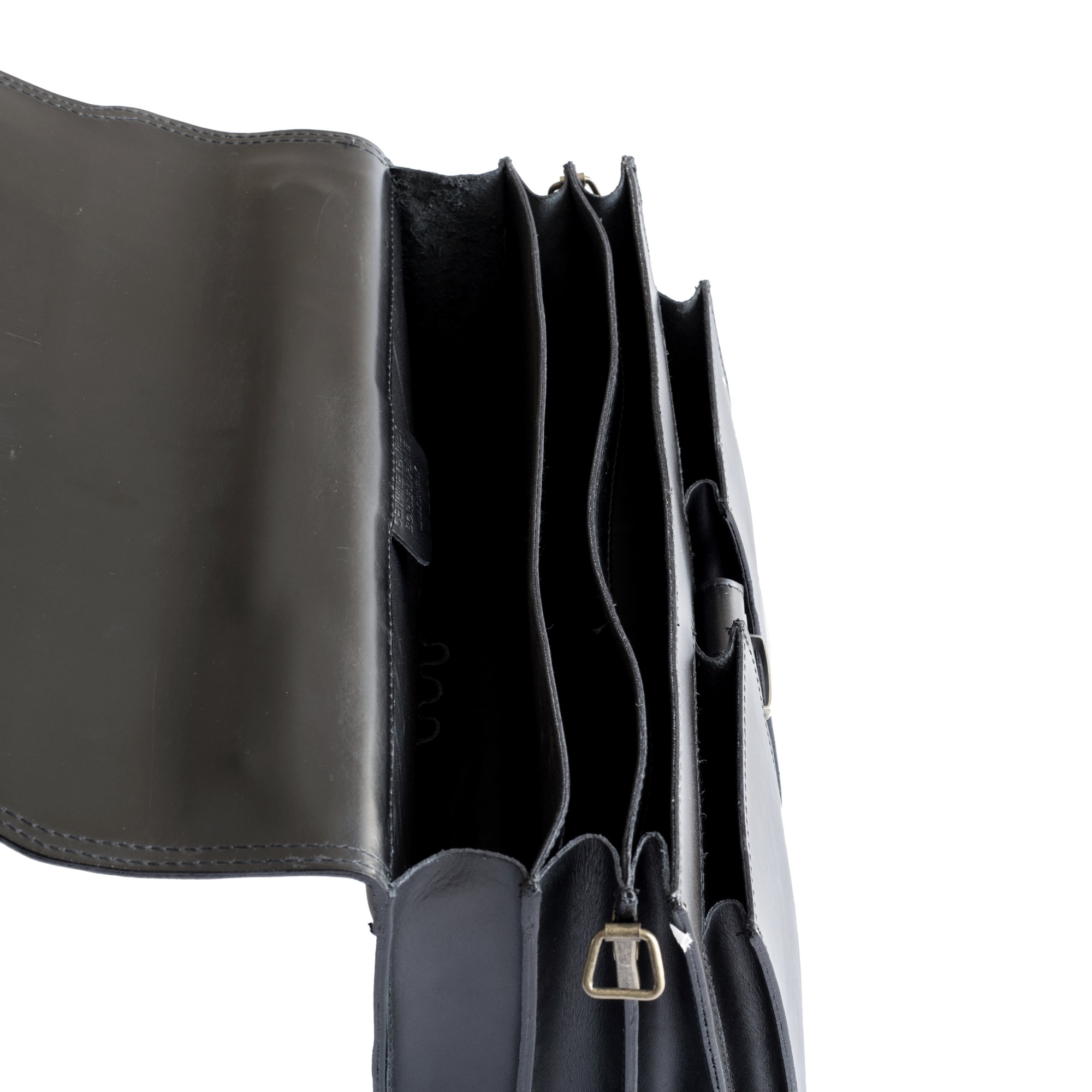 Geanta laptop din piele naturala, util land, neagra, LS101