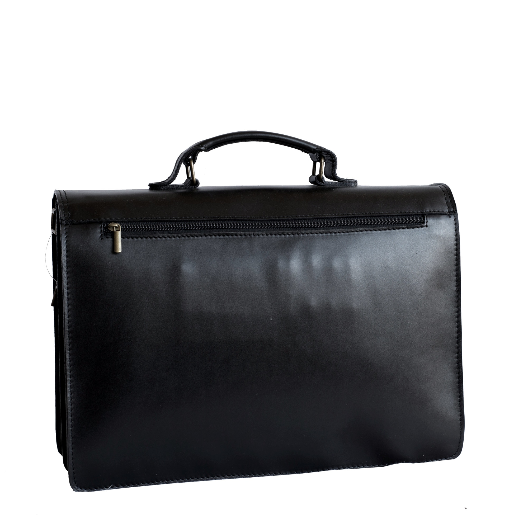 Geanta laptop din piele naturala, util land, neagra, LS101