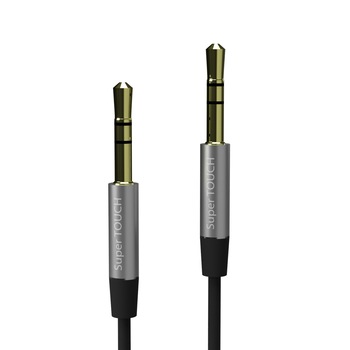 Cablu auxiliar Jack 1.5 m Super TOUCH, negru Cablu auxiliar Jack 1.5 m Super TOUCH, negru