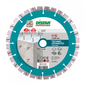 Disc Diamantat Technic Advanced, 125x22x11, Distar Profesional beton, pavaj, caramida Disc Diamantat Technic Advanced, 125x22x11, Distar Profesional beton, pavaj, caramida