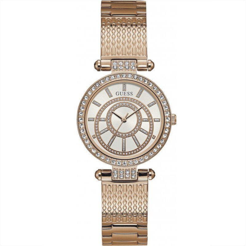Ceas Guess W1008L3, dama, inox Rose Gold, carcasa 32mm, cadran alb