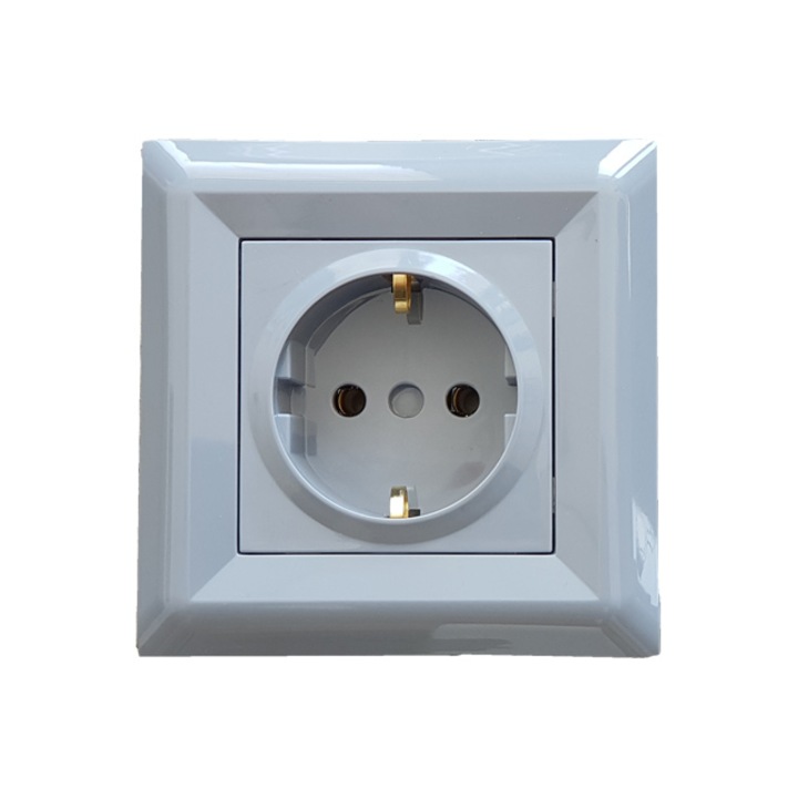 Контакт LB Light Softline 2P+E, 16А, 220V, Натурално Сиво