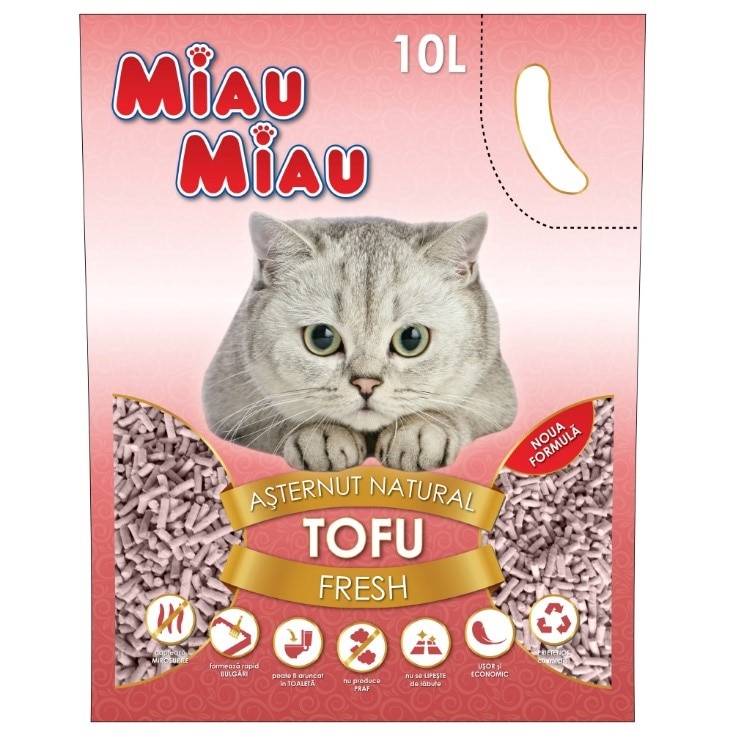 Asternut igienic Miau Miau, Tofu 10L - eMAG.ro