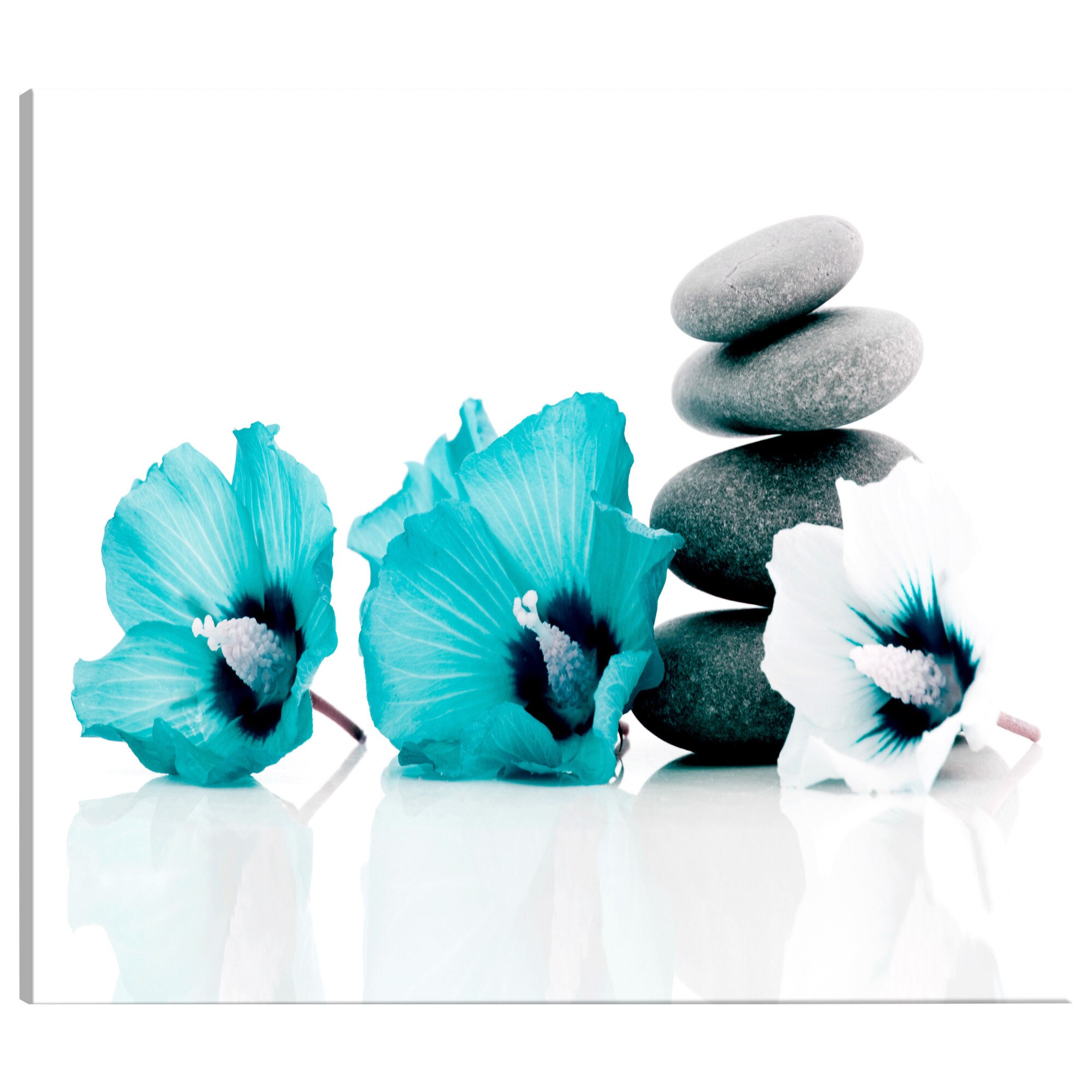 Tablou canvas - Calm mallow turcoaz larg - 90 x 60 cm