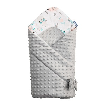 Paturica nou-nascut Sensillo Minky Wrap Animals Light Grey 80x80 cm Paturica nou-nascut Sensillo Minky Wrap Animals Light Grey 80x80 cm