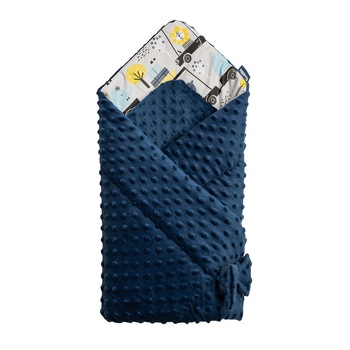 Paturica nou-nascut Sensillo Minky Wrap Zoo Navy Blue 80x80 cm Paturica nou-nascut Sensillo Minky Wrap Zoo Navy Blue 80x80 cm