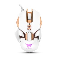 Mouse Gaming CombatWing CW30 , 8000 DPI, 6400FPS, 6 Culori Iluminare RGB, Ajustabil pe dimensiunea mainii si greutate, Buton x3 FirePower , 7 Butoane, Alb/Auriu