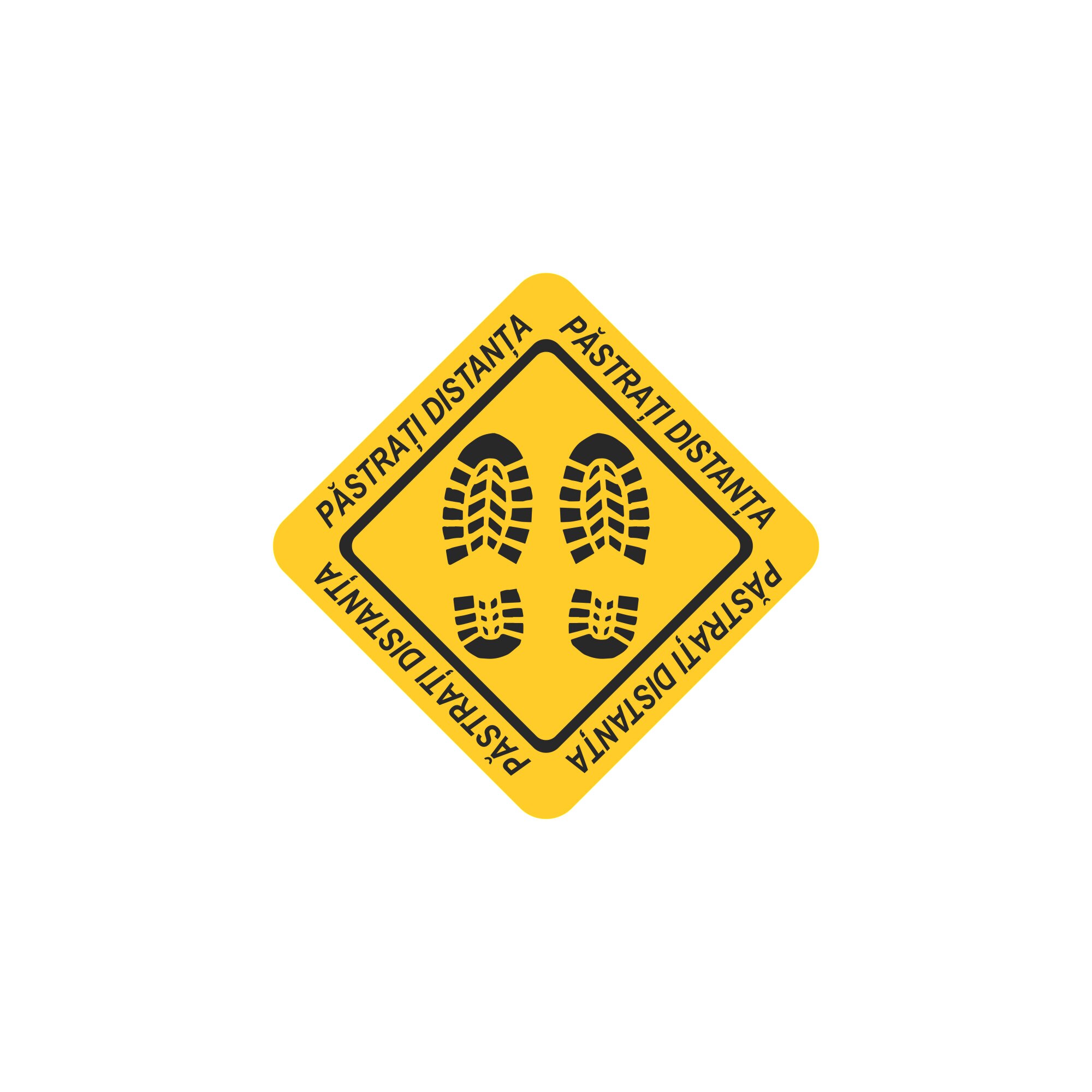 Set 3 bucati - Marcaj podea informare Covid-19 